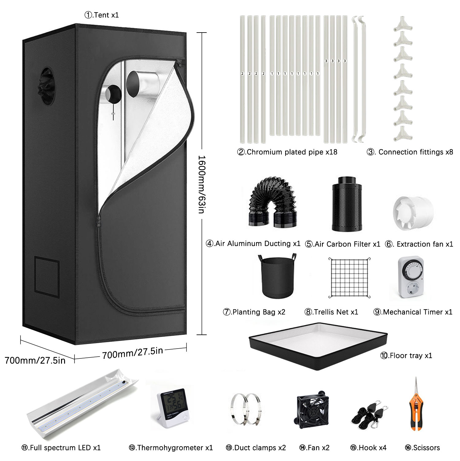 Полный комплект палатки для вы – обзор и цена Grow Tent 4X4